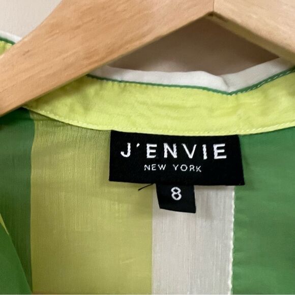 J ‘ Envie sheer striped sheer button down. Size 8 - Picture 6 of 8